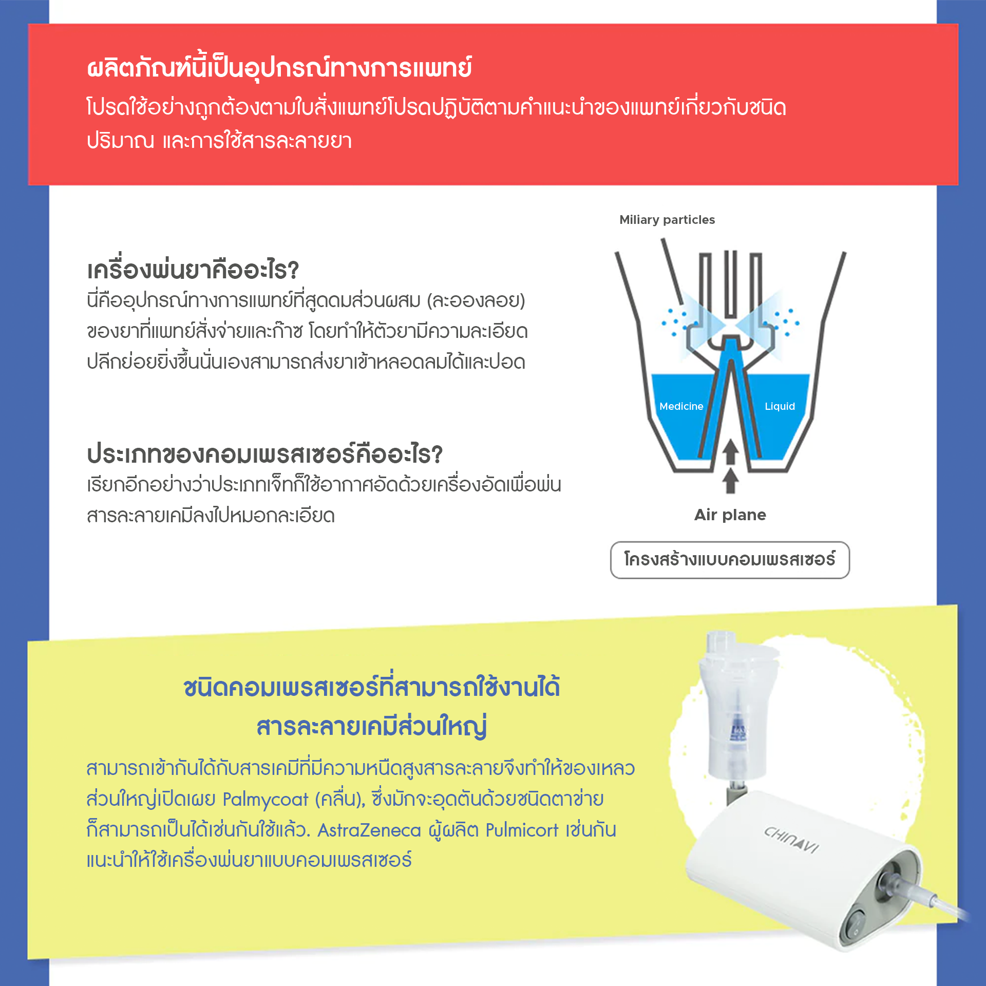 เครื่องพ่นยาแบบคอมเพรสเซอร์ CHINAVI รุ่น SH-D1